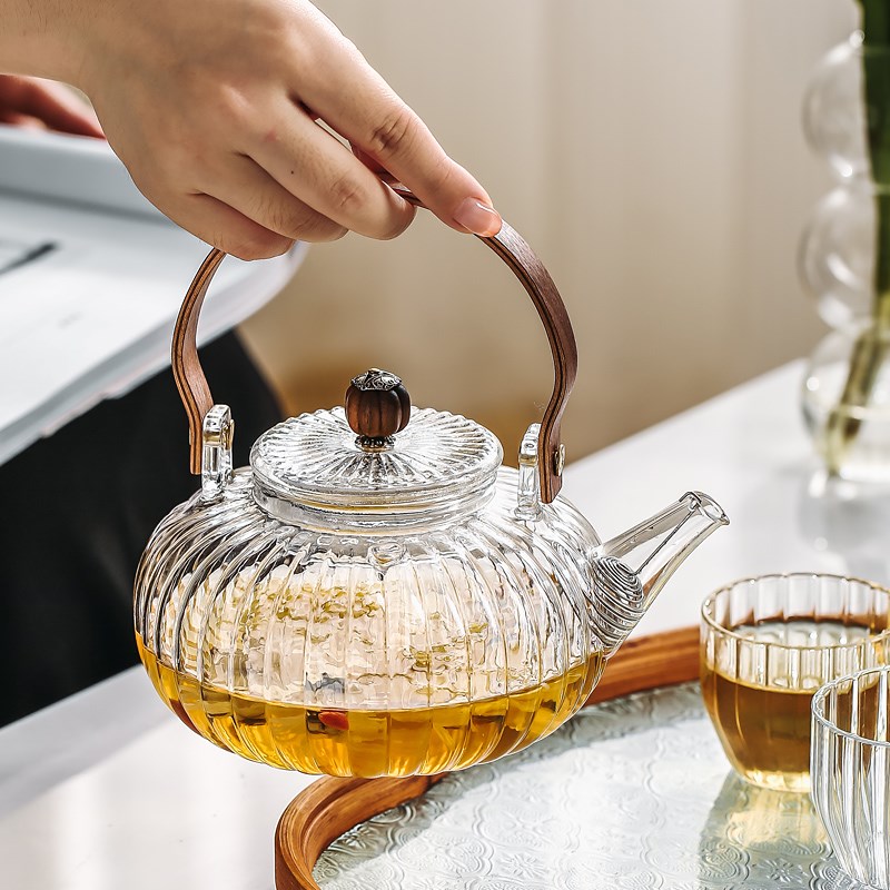 耐高温玻璃花茶壶花茶杯套装日式花草水果茶壶家用泡茶壶待客茶具