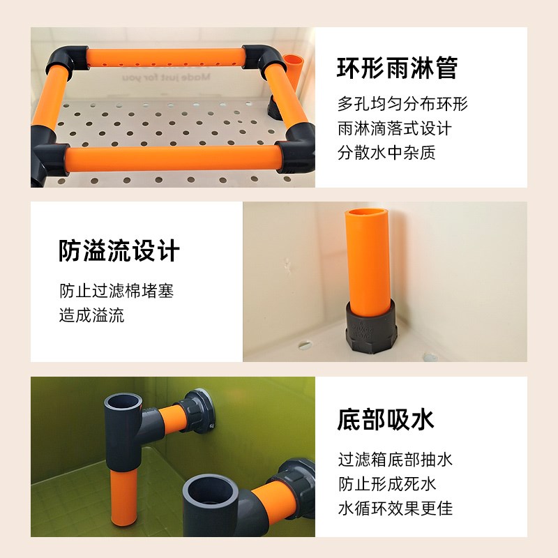 周转箱过滤鱼缸鱼池鱼盆滴流盒过滤器外置过滤盒循环增氧金鱼锦鲤