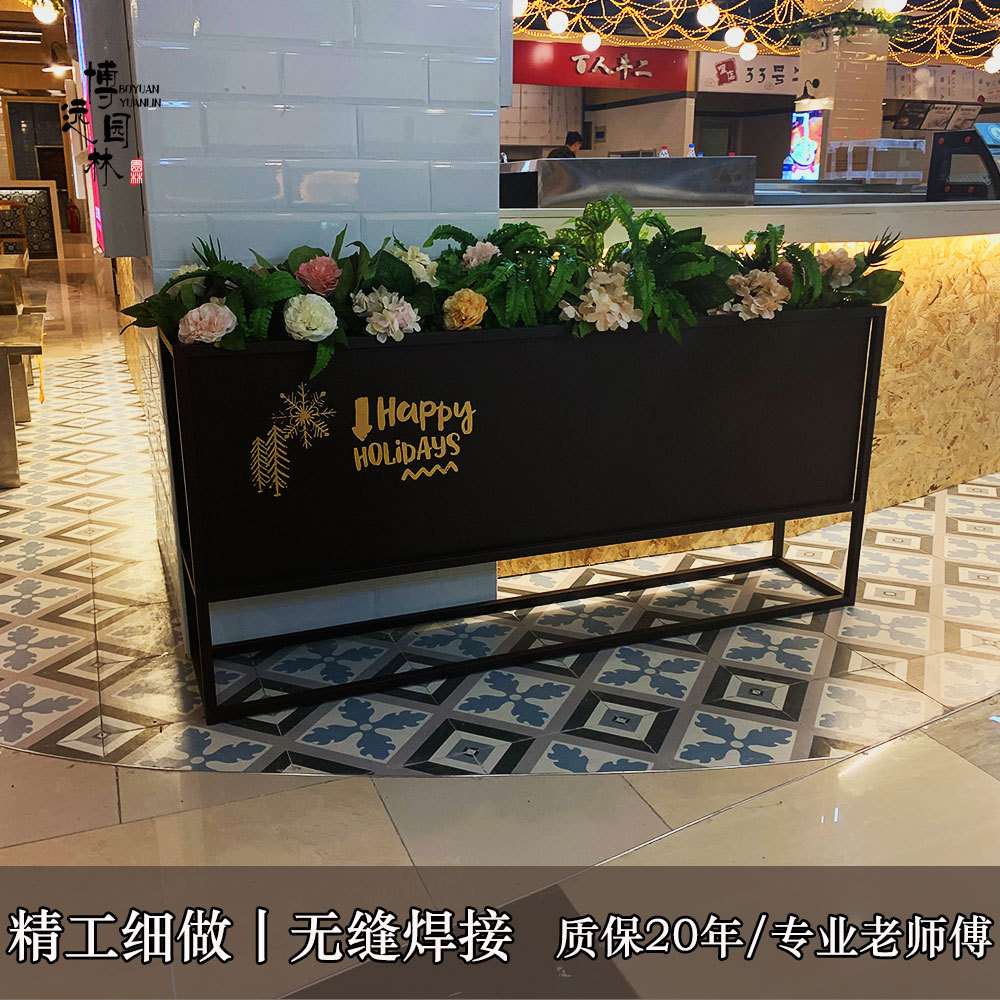户外组合不锈钢花箱花坛外摆市政花架房地产树箱道路立体铁艺花槽