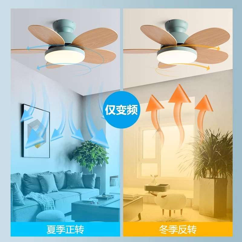 北欧风扇灯儿童房间卧室灯带风扇家用餐厅风扇灯静音一体电扇吊灯图片