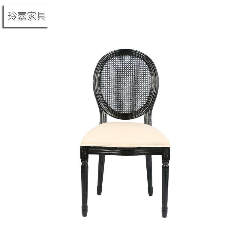 实木藤背椅 欧式圆背龙门椅 外贸餐椅 藤背圆背椅子 休闲椅