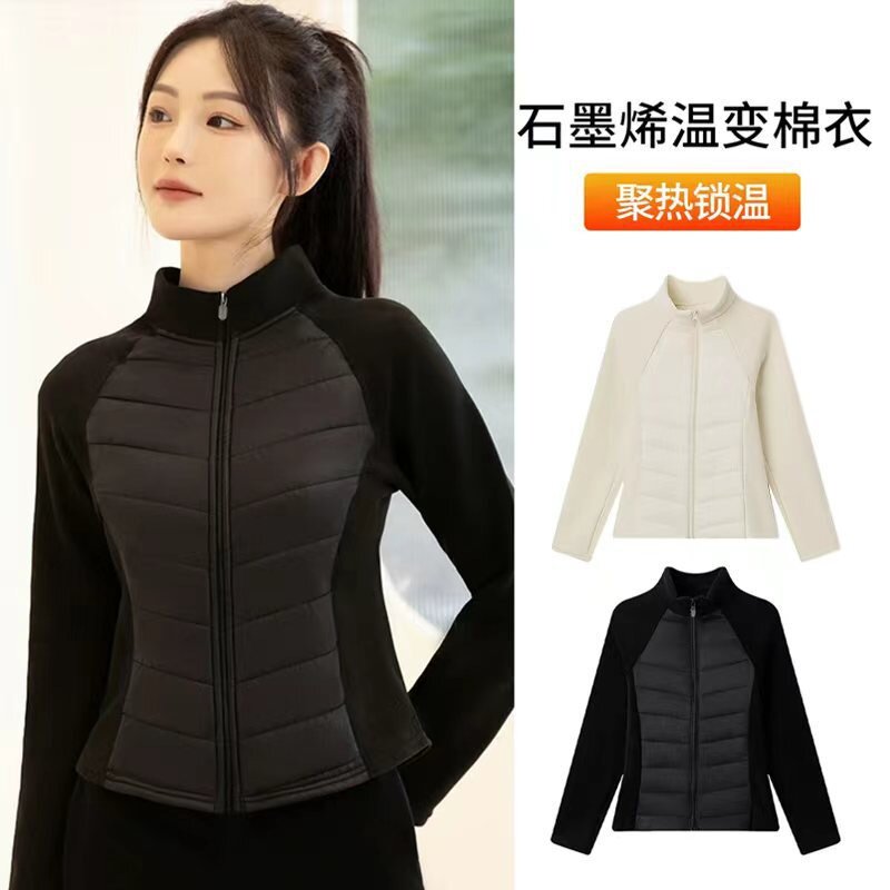 秋冬轻薄棉服女立领保暖修身棉衣
