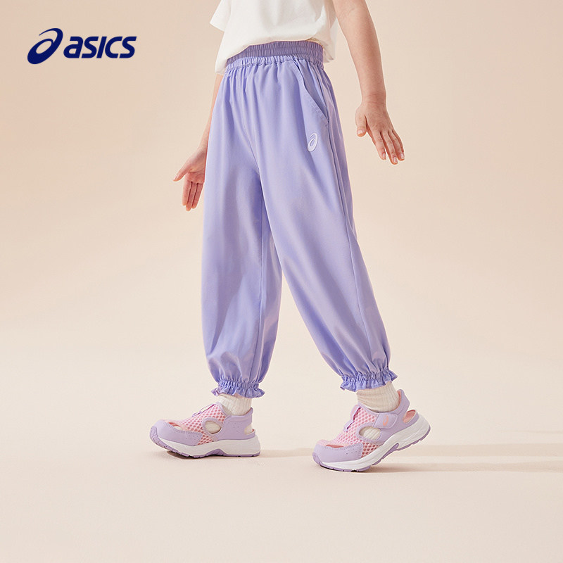 ASICS/亚瑟士童装2025年夏季新款运动裤收口弹性梭织长裤男女小童