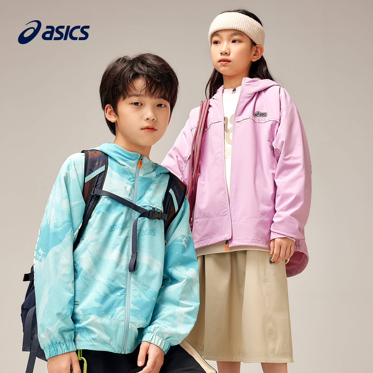 【商城同款】ASICS/亚瑟士童装特氟龙三防外套吸湿速干户外夹克新
