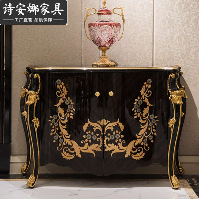 欧式玄关柜新古典入户门厅柜轻奢进门隔断柜客厅装饰柜简欧餐边柜