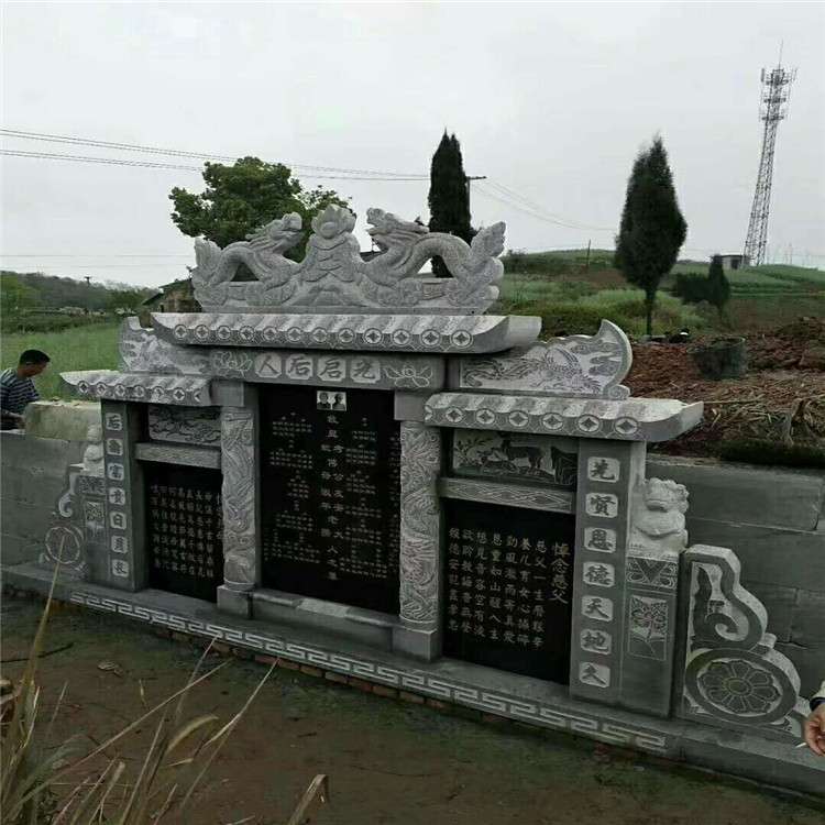 厂家直销石雕墓碑青石花岗岩大型成套墓碑陵园墓地石雕墓群