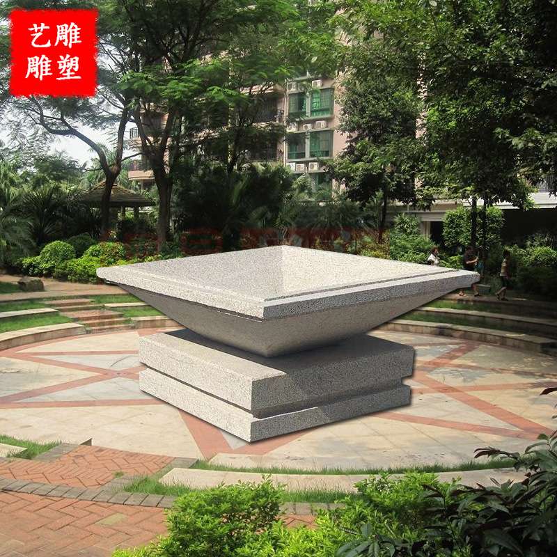 石雕花盆欧式花钵 黄锈石花盆石材花岗岩园林小区庭院摆件