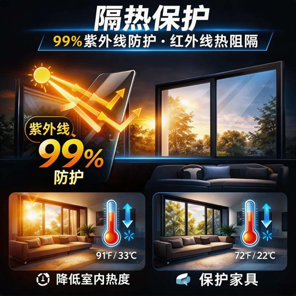 工厂直发玻璃安全膜 黑色防爆玻璃膜 建筑窗膜 防爆防飞溅保护膜