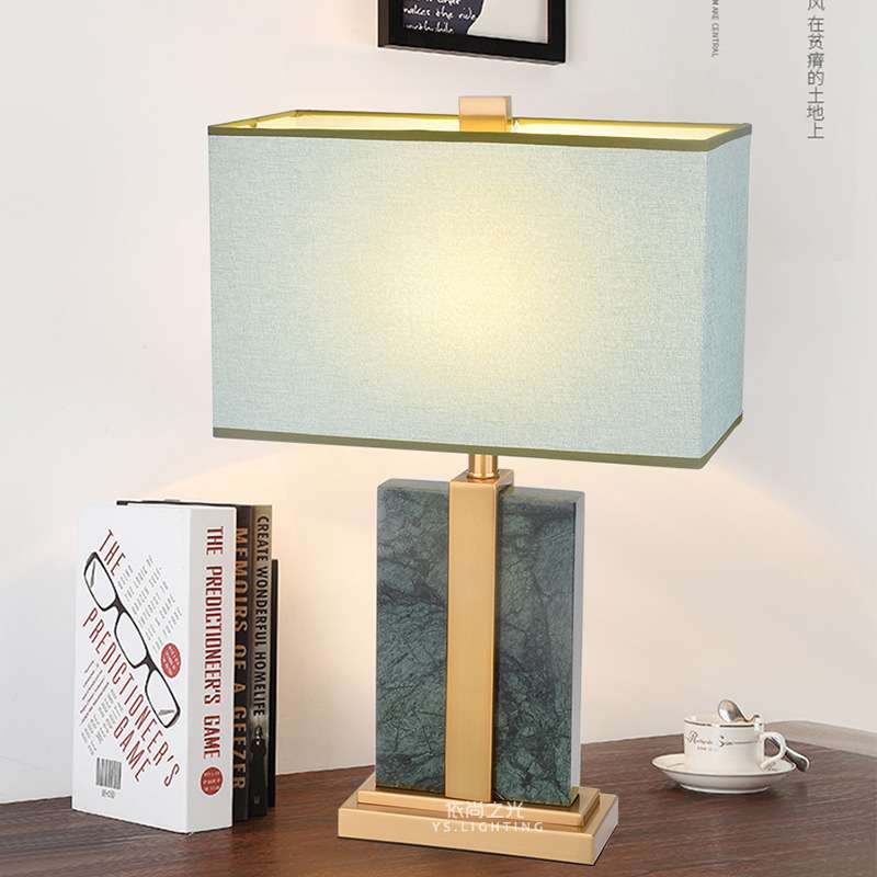 现代简约绿色大理石台灯设计师可调光软装客厅书房卧室床头灯轻奢