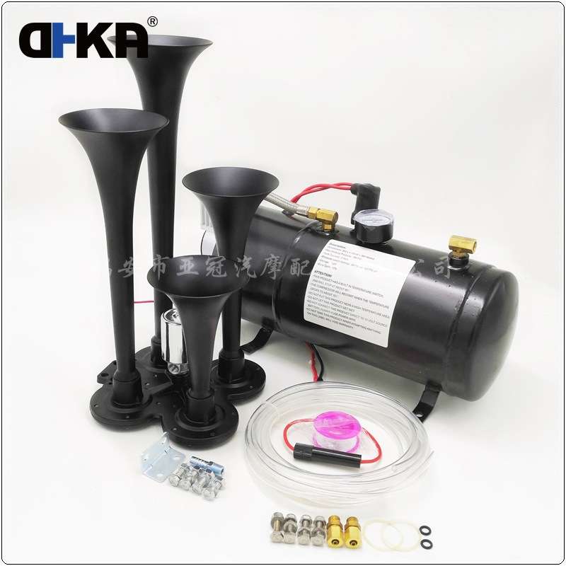 跨境直供150psi 3L空气压缩机喇叭套装汽车改装气喇叭气泵套装