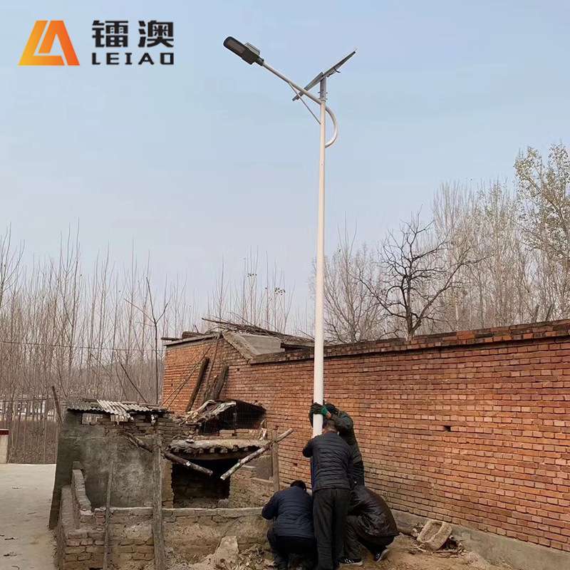 跨境新款5米30瓦新农村led太阳能路灯户外LED光伏景观庭院灯