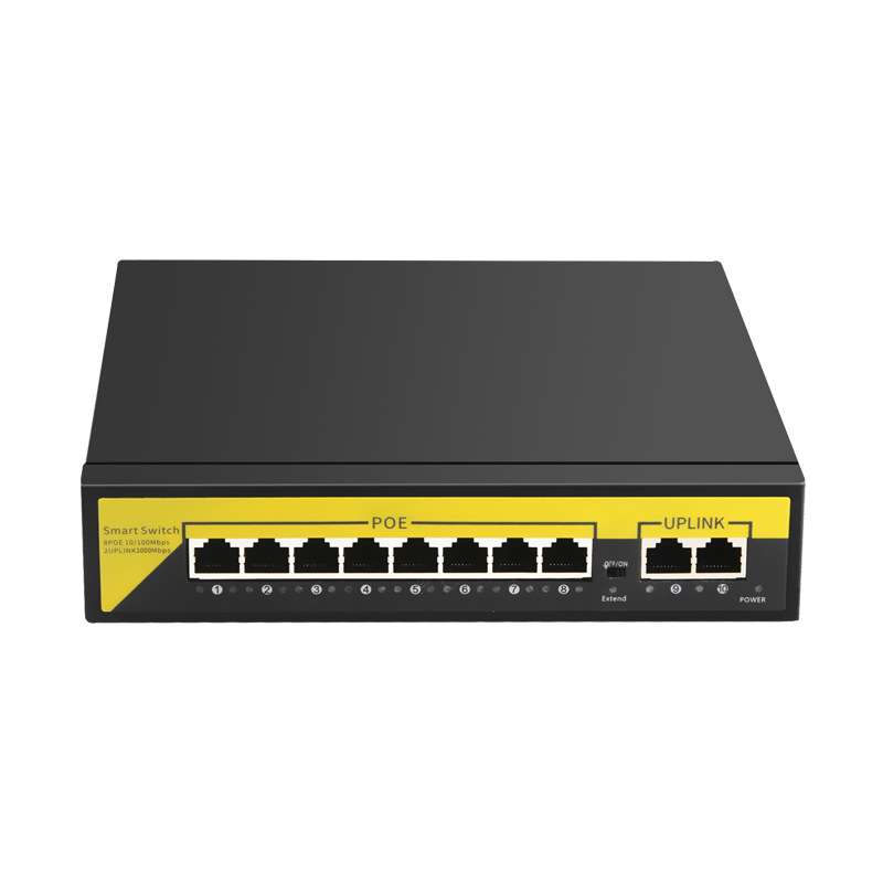 poe交换机百兆8口poe+千兆2口百兆网口千兆交换机网络交换器10口