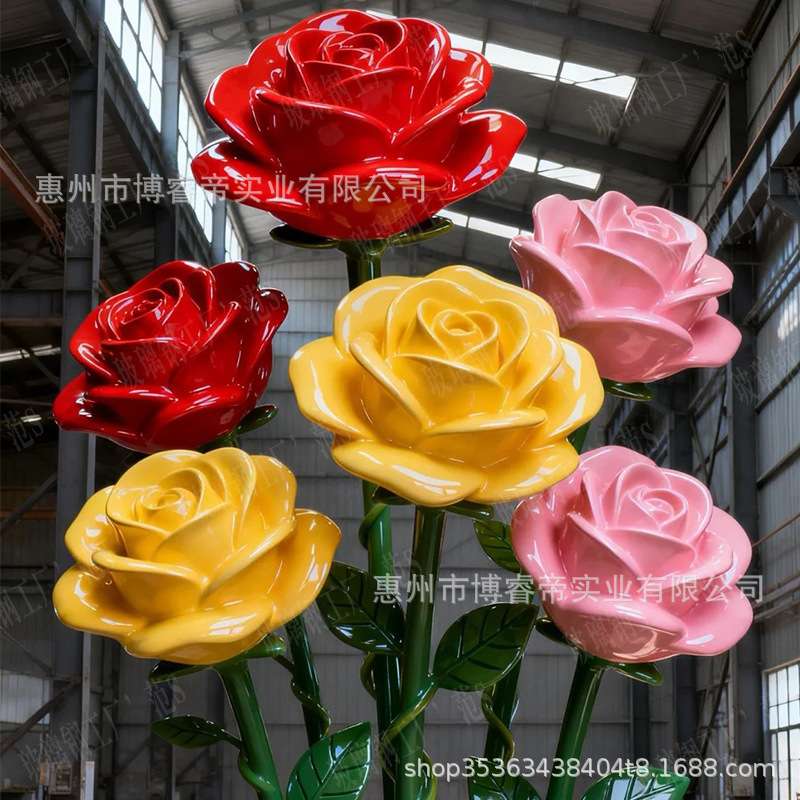 玻璃钢仿真花朵墙面雕塑轻奢艺术售楼部酒店装饰摆件商场美陈壁挂