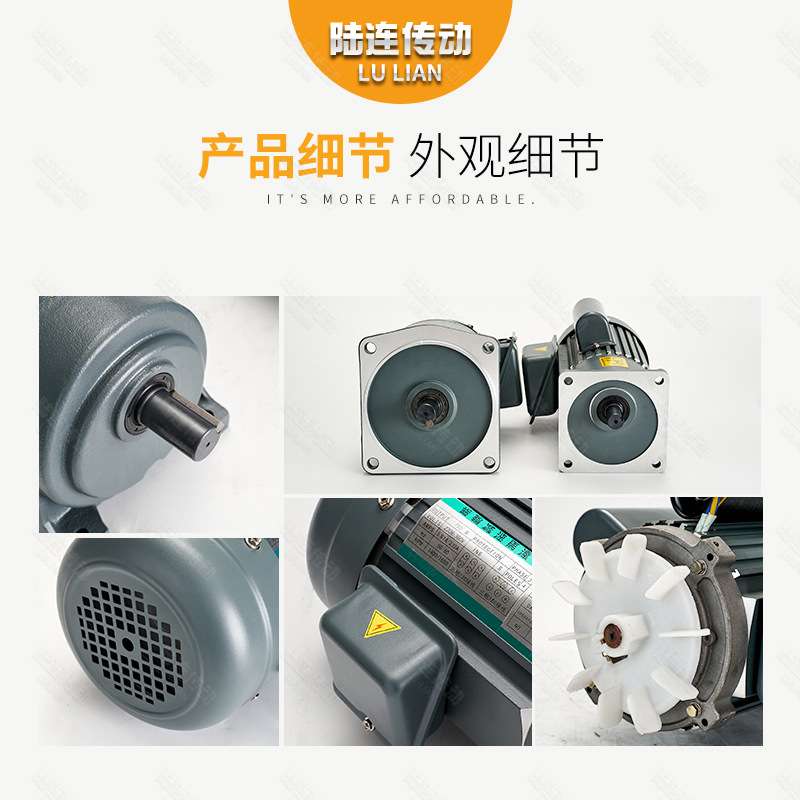陆连 200W单相220v小型交流齿轮减速电机400W750W1.1KW立式卧式