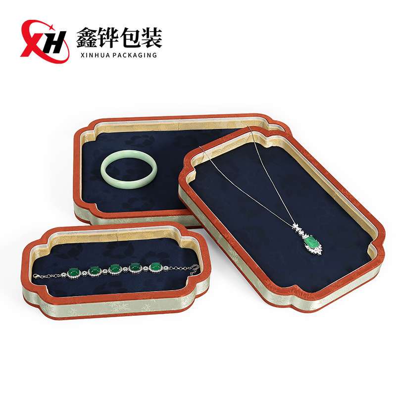 复古风珠宝玉器展示盘收纳盒新中式首饰托盘珠宝翡翠文玩展示托盘
