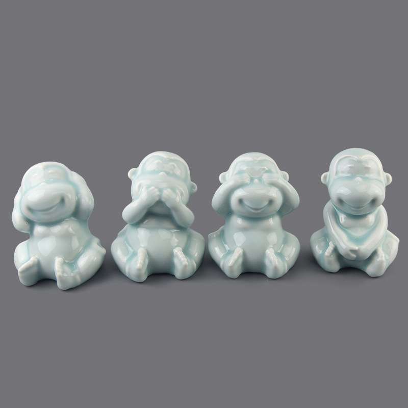 水流星陶艺陶艺注浆模具四不猴石膏模具动物模具泥浆注浆成型摆件