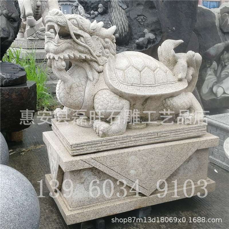 石雕乌龟工厂雕塑 园林景区供赏花岗岩乌龟雕塑 广场石雕乌龟摆件