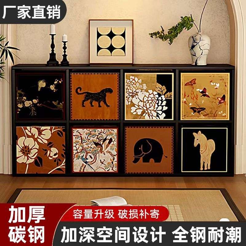 客厅家用钢制格子柜幼儿园书架收纳高颜值落地收纳柜自由组合拼装