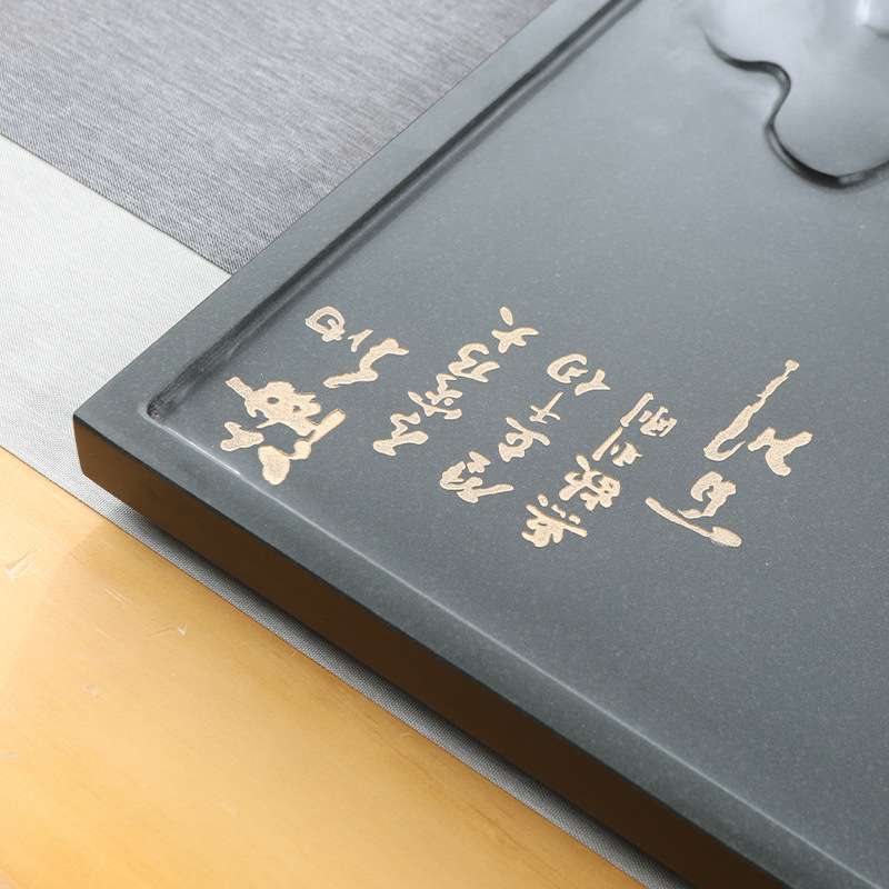 天然天罗绿石茶盘整块抛光家用办公室中式原石简约轻奢高档茶台