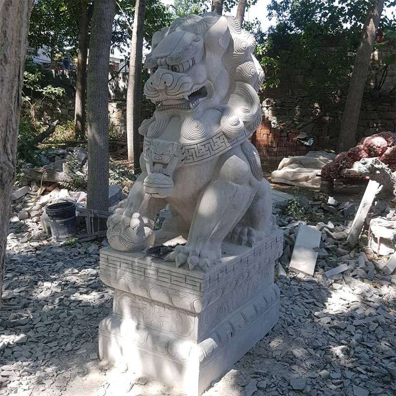 青石石雕石狮子一对 门口摆饰庭院摆件石雕狮子 墓地石狮子