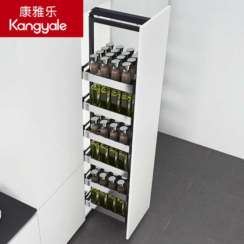 康雅乐 不锈钢高柜大怪物拉篮橱柜调味篮高深联动拉篮 配重型导轨