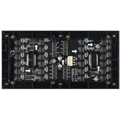 RGB全彩LED点阵显示屏64×32亮度可调 板载2048个RGB LED 3mm间距