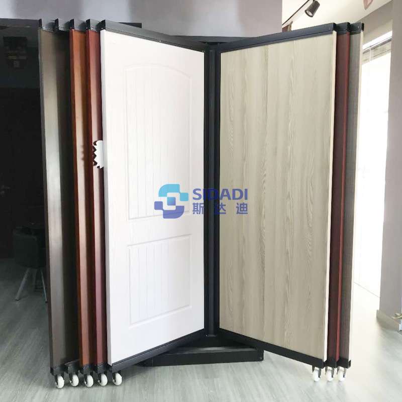 拆装可移动木门展示架翻转式铝合金门展架金属货架卫生间门展示柜