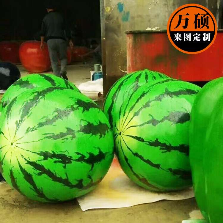 现货玻璃钢水果雕塑 西瓜果蔬蔬菜农场雕塑 景观大西瓜造型摆件