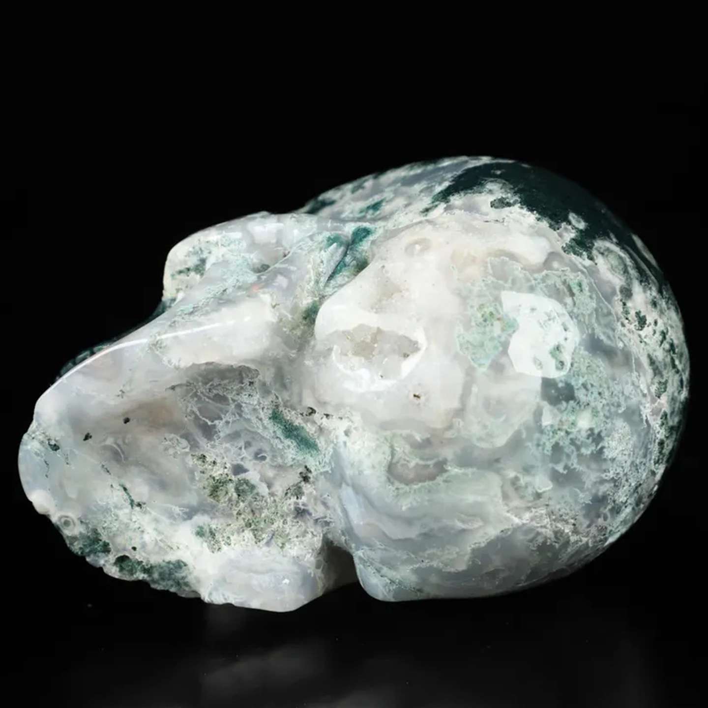 跨境热销天然水晶水草玛瑙骷髅头 鬼头 雕刻水晶骷髅头工艺品摆件