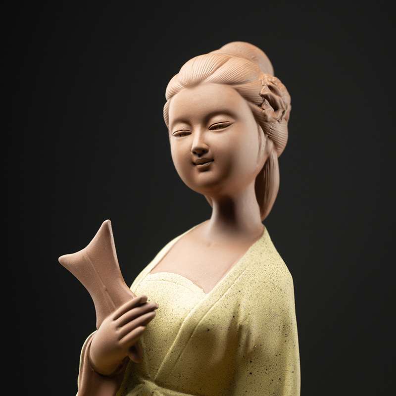 陶瓷古典四大美女灯圈摆件 仕女家居书房书柜工艺品装饰倒流香