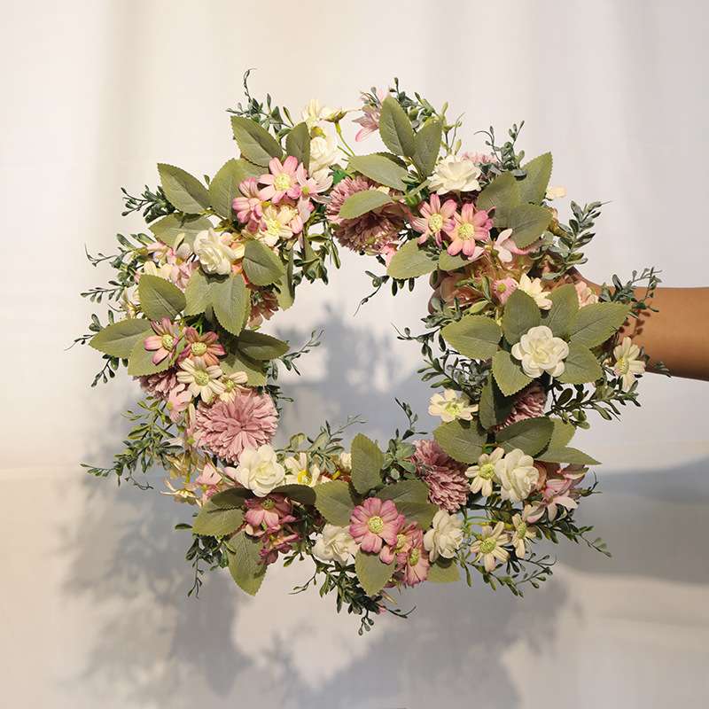 花环北欧风假花装饰花环家居客厅吊顶绿植假花藤婚庆清新花仿真花