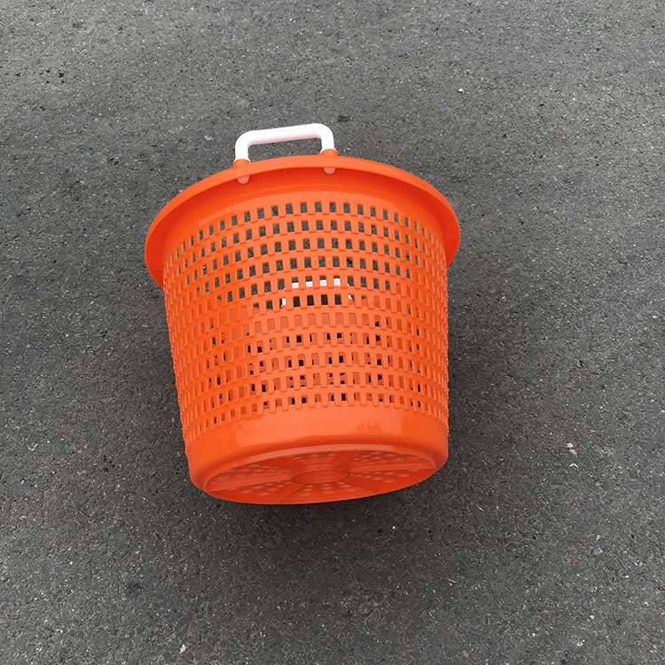 塑料圆箩筐带提手加厚海鲜箩冷库可套叠周转箩圆形出口鱼箩塑胶框