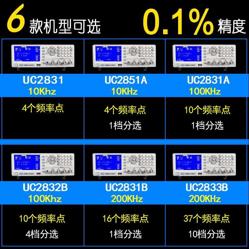 原装常州优策UC2831B高精度200KHz LCR数字电桥电感电容电阻测量