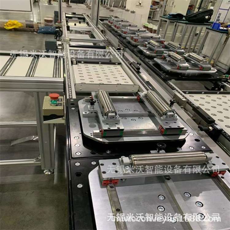 同步带倍速链 滚轮倍速链输送 托盘工装定位输送线 家电组装输送