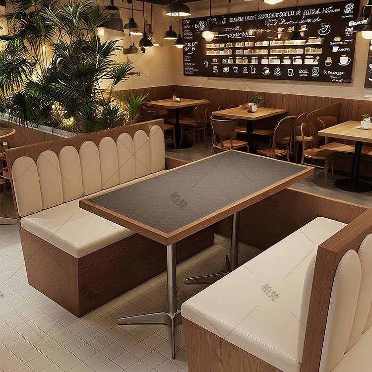 韩系料理店餐桌椅组合咖啡厅奶茶店桌椅组合简餐轻食店商用餐桌
