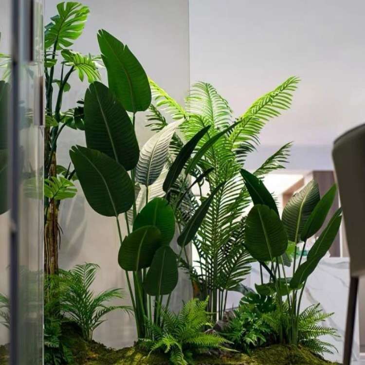 仿真绿植造景 室内室外楼梯下摆件橱窗装饰仿真花场景布置成品