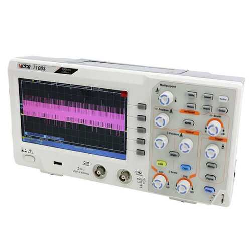 胜利仪器VC1100S数字示波器示波仪100MHZ 双通道带存储彩屏示波器