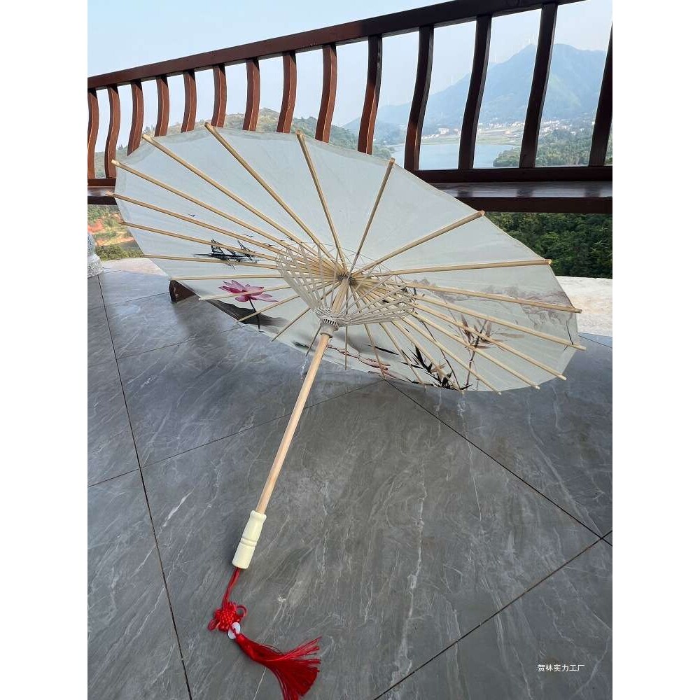 非遗古风油纸伞防雨防晒舞蹈汉服拍照道具儿童古典晴雨两用荷花伞