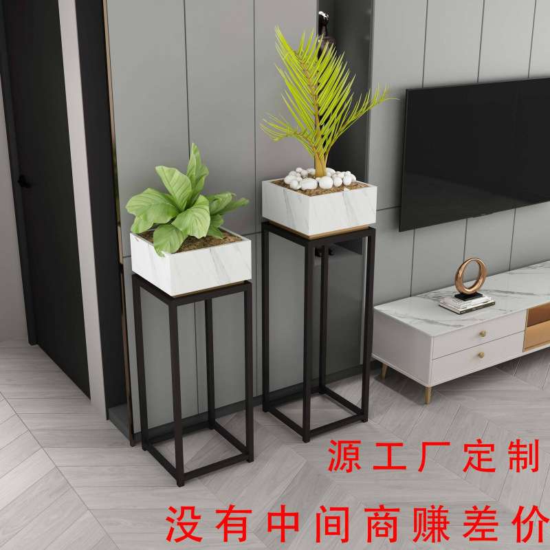 轻奢岩板花架家用客厅简约现代电视柜边柜置物架储物落地式室内