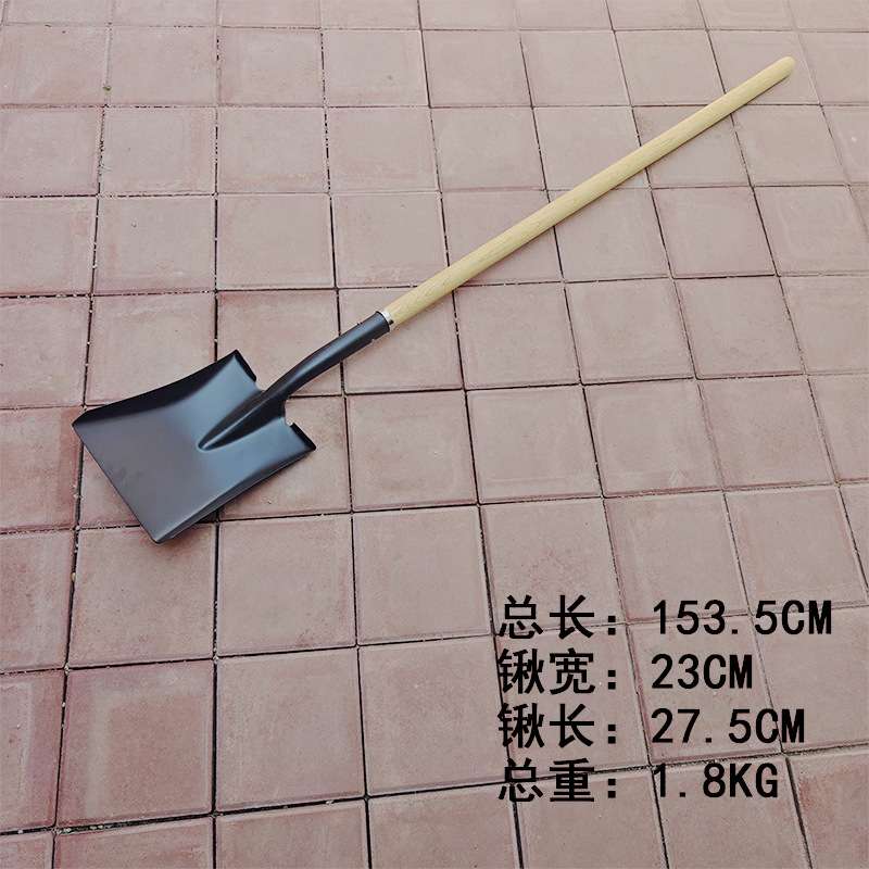 磐古圆头锹方头铁铲锰钢铁锨木柄工地农业铲子板锹大号铁铲矿区用