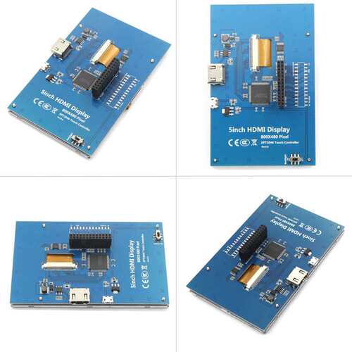5寸 液晶显示屏 适用树莓派A+/B+/2B  Pi Pi2 触摸屏 带HDMI接口