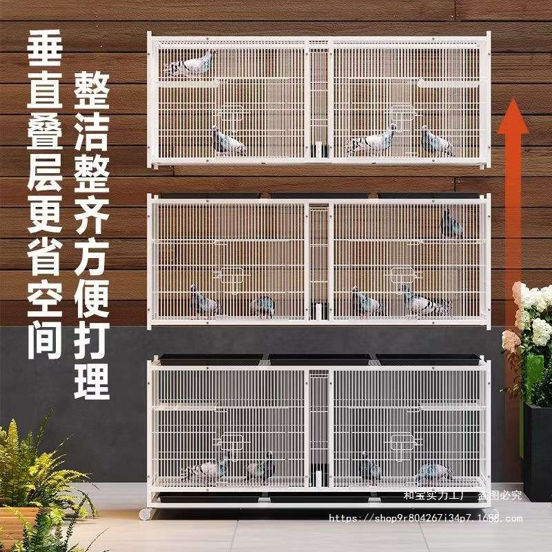 鸽子笼加粗加密多层三层圆环元宝赛鸽配对笼大型鸽舍室外养殖笼