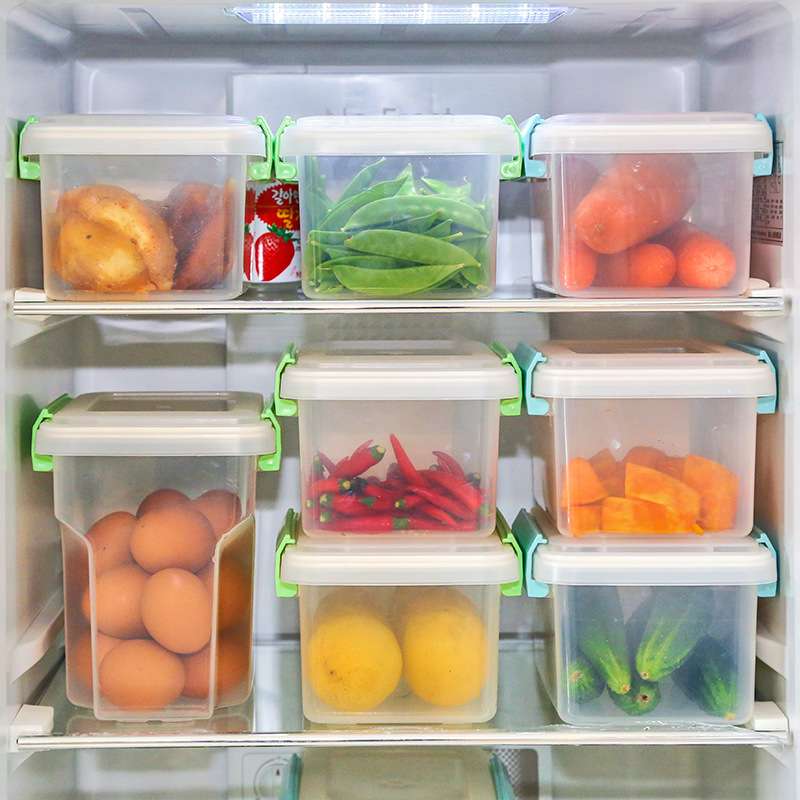 爱丽思冰箱内密封食品保鲜盒冷藏收纳盒子长方形水果盒蔬菜收纳箱