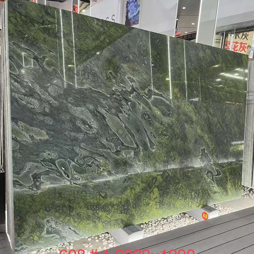 巴西天然奢石维多利亚绿色大理石餐桌面橱柜面窗台石材台面