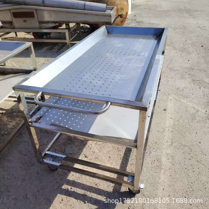 不锈钢速冻架子车缓化架车解冻架车晾肉车漏网漏水打孔漏盘沥水车