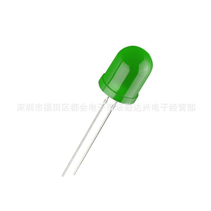 F8绿发普绿灯绿色灯泡指示灯三元绿灯珠LED8mm直插发光二极管
