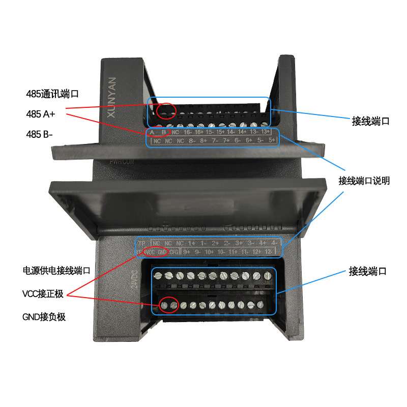 RS485串口转16通道模拟量输出4-20mA 0-10V模拟量转换器DAQ-8406