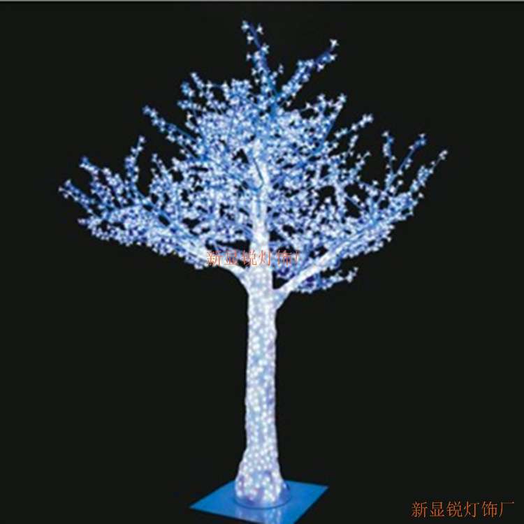 LED灯花树 尺寸款式可 杆可发光24V 滴胶水晶发光树灯ABS材料
