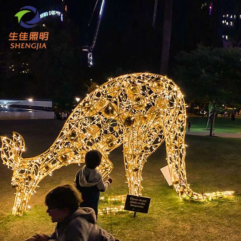 户外动物造型灯梅花长颈鹿公园文旅夜游亮化草坪景观灯美陈装饰灯