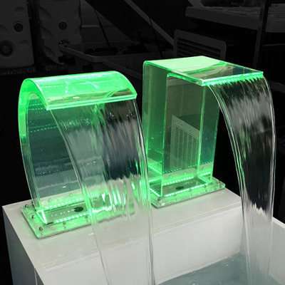 泳池水疗有机玻璃弧钩浴水疗池浴池喷头 LED七彩水幕弧形喷头水帘